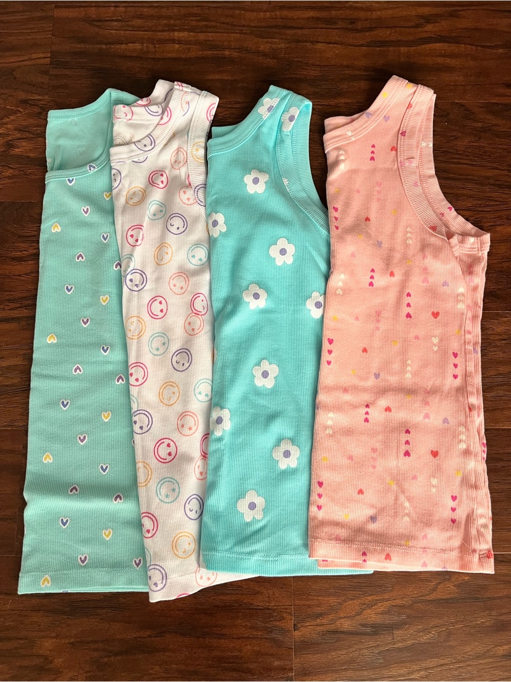 wonder nation Girls Tank Top Bundle - Mint, White, Teal, Peach
